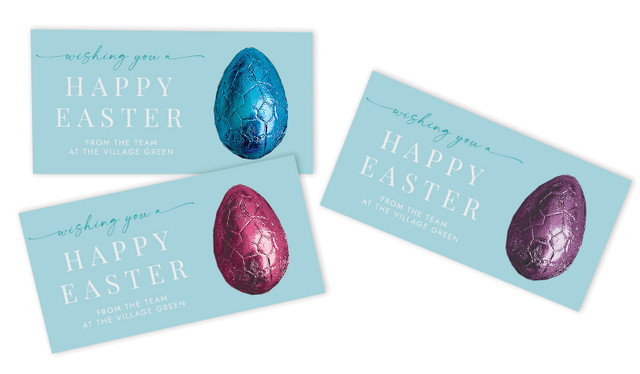 Beautiful Blue Personalised Easter Egg Card