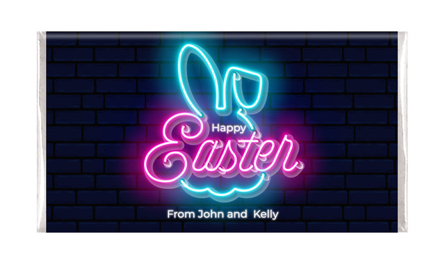 Neon Personalised Easter Chocolate Bars
