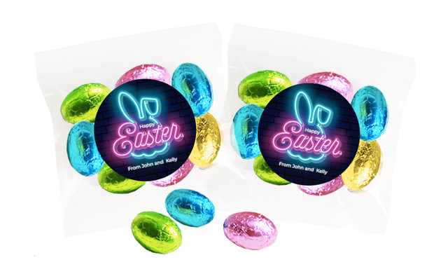 Neon Personalised Bag Of Easter Eggs