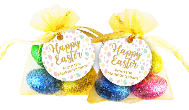 Pastel Eggs Easter Egg Organza Bag With Tag