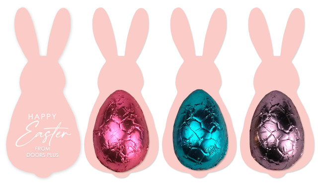 Pretty Pink Bunny Card WIth Chocolate Half Egg