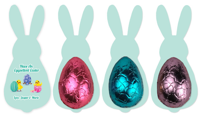 Chickens Hatching Bunny Card With Chocolate Half Egg
