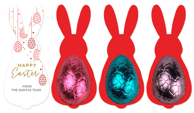 Hanging Eggs Card WIth Chocolate Half Egg