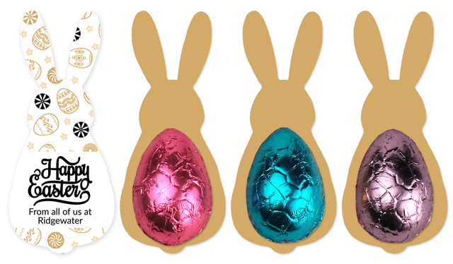Sophisticated Bunny Card With Chocolate Half Egg