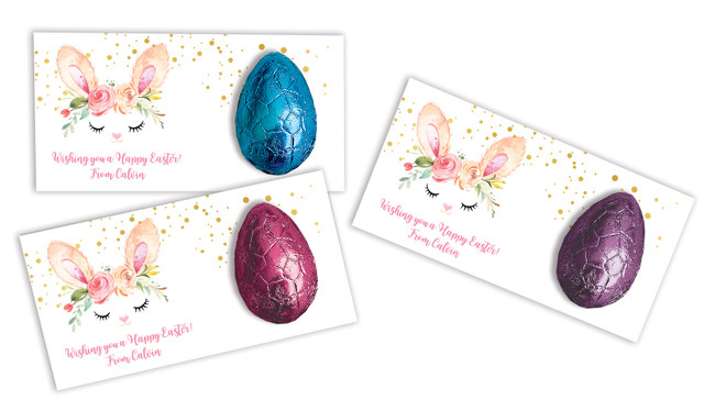 Bunny Face Personalised Easter Egg Card