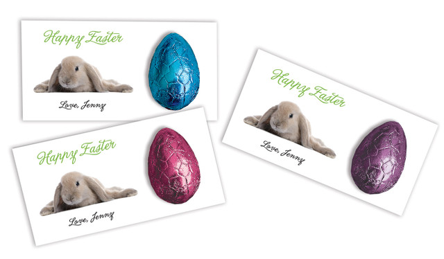 Floppy Eared Rabbit Personalised Easter Egg Card