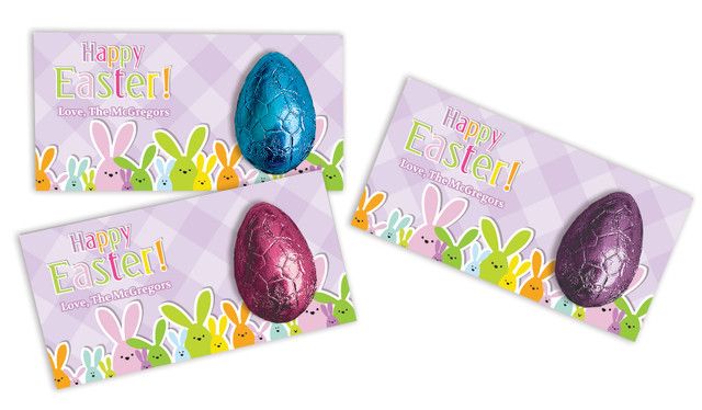 Fluffle Of Bunnies Personalised Easter Egg Card