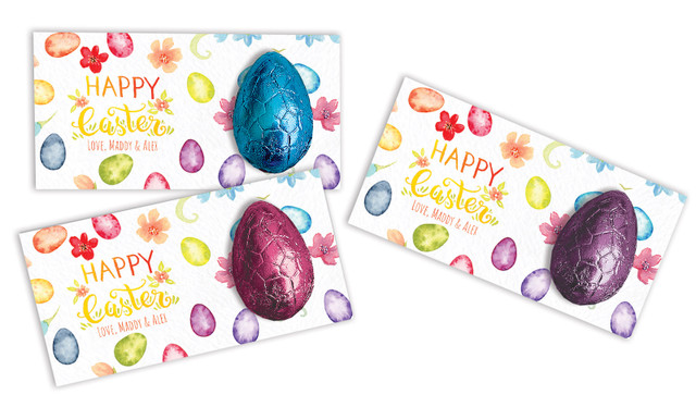 Watercolour Eggs Personalised Easter Egg Card