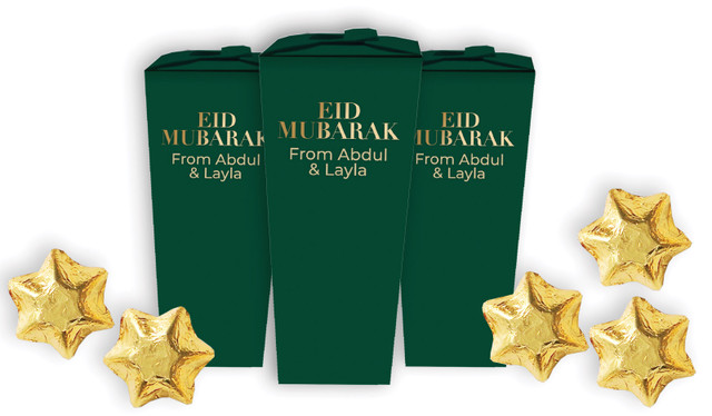 Simple Green Personalised Eid Chocabox Favour Boxes