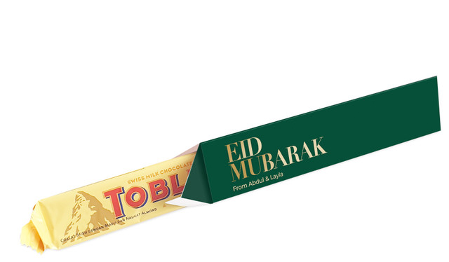 Simple Green Personalised Eid Toblerone Bar In A Box