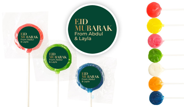 Gold Pattern Custom 3cm Eid Mini Lollipops