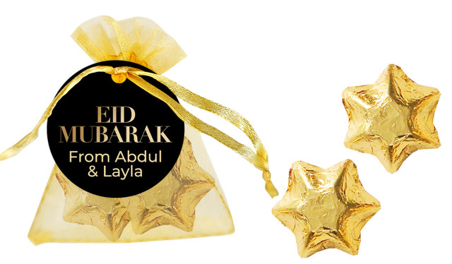 Black Eid Organza Bag With Custom Swing Tag