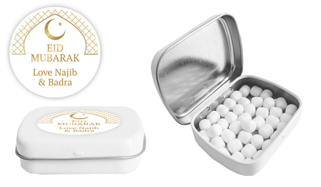 White Window Eid Personalised Mint Tins