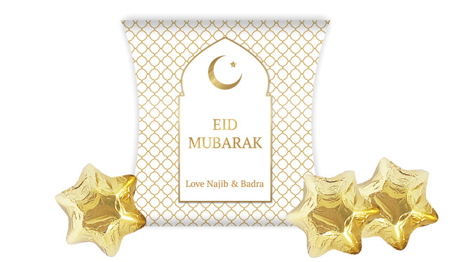 White Window Eid Personalised Pillow Boxes