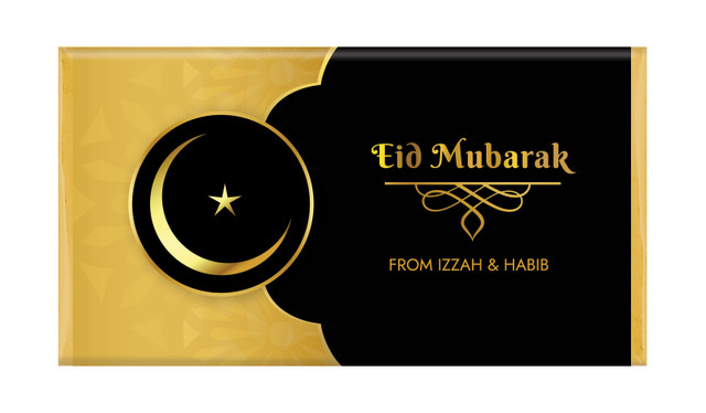 Moon Star Eid Mubarak Personalised Chocolate Bar