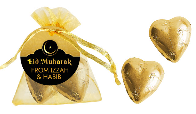 Moon Star Eid Organza Bag With Custom Swing Tag