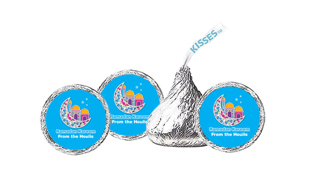Fun Blue Eid Mubarak Personalised Hershey's Kisses
