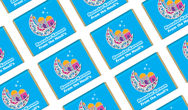 Fun Blue Personalised Eid Mubarak Mini Chocolates
