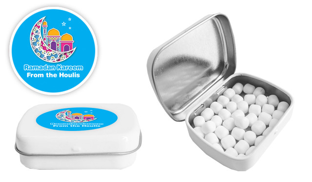 Fun Blue Eid Personalised Mint Tins