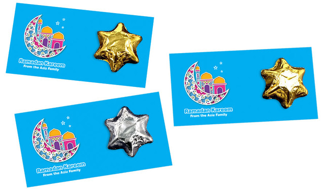 Fun Blue Personalised Eid Star Card