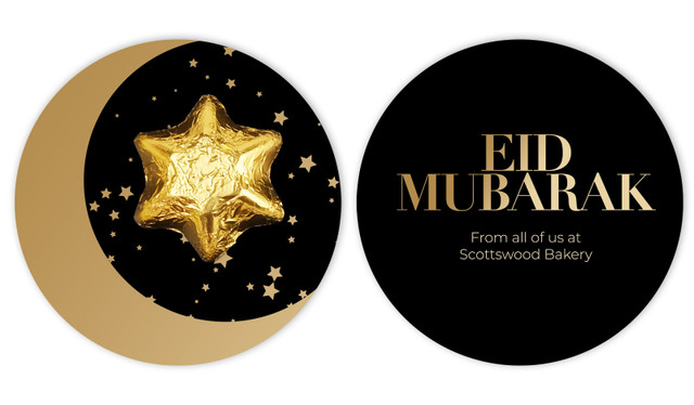 Black Personalised Eid Moon Card