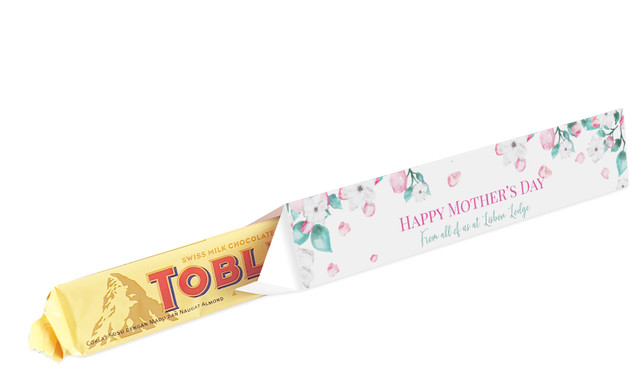 Falling Petals Personalised Toblerone Bar Box For Mother's Day