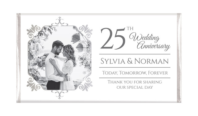 Add A Photo Personalised Silver Anniversary Chocolates