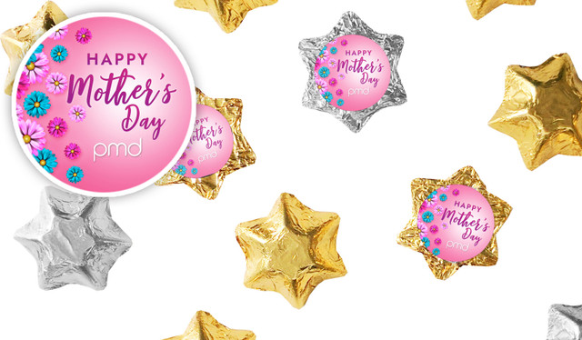 Gerberas Mothers Day Personalised Foil Chocolate Stars