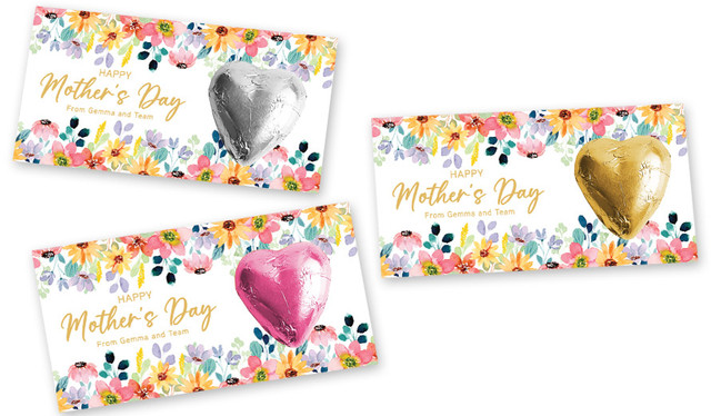 Colourful Florals Mother's Day Chocolate Heart Card
