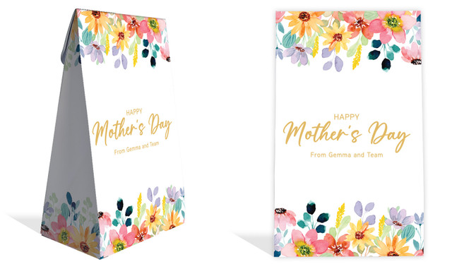 Colourful Florals Mothers Day Personalised Gusset Favour Bag