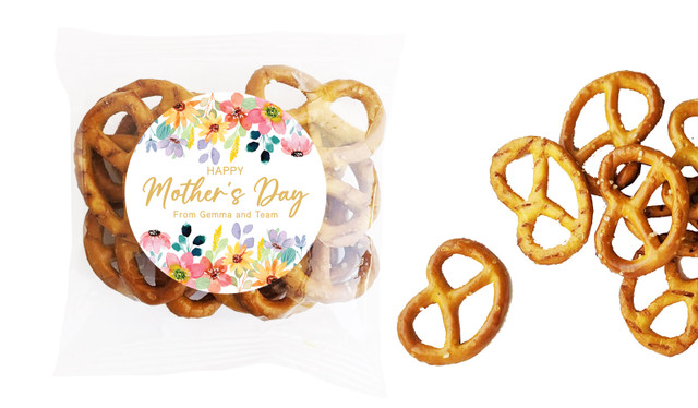 Colourful Florals Mothers Day Personalised Bag Of Pretzels