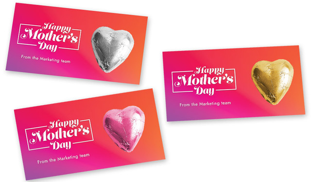 Pink And Purple Mother's Day Chocolate Heart Card