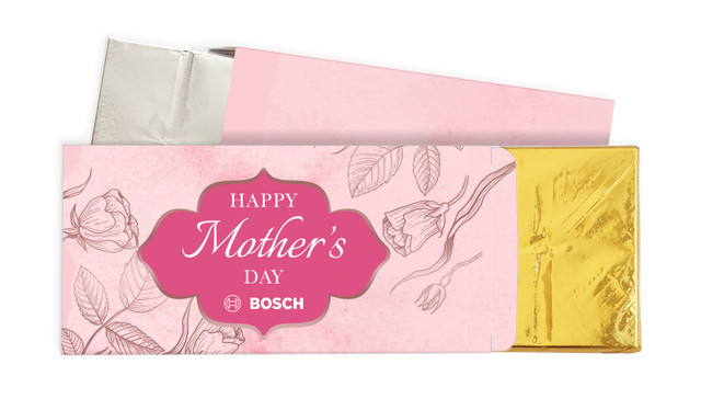 Rose Gold And Pink Mothers Day Personalised Chocolate Bar In A Box