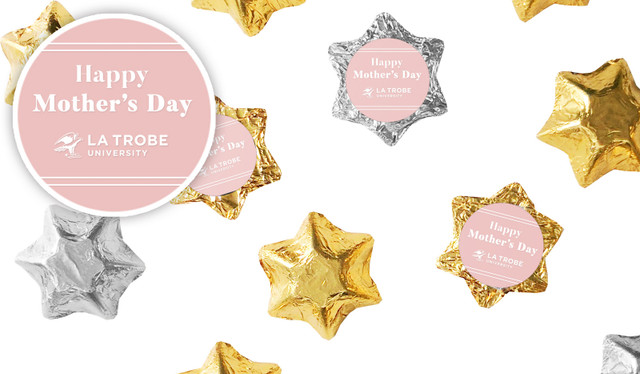 Simple Pink Mothers Day Personalised Foil Chocolate Stars