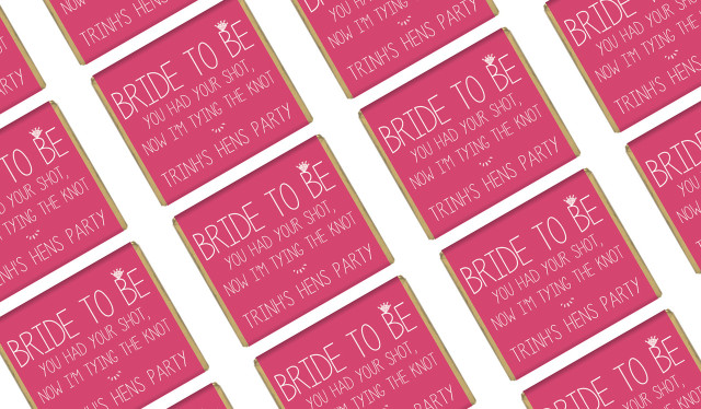 Bride To Be Personalised Hens Night Mini Chocolates