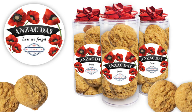 Poppy Badge Personalised Anzac Biscuit Tube