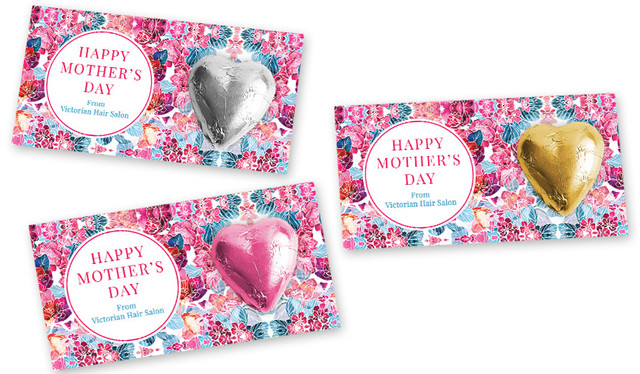 Seamless Floral Mother's Day Chocolate Heart Card