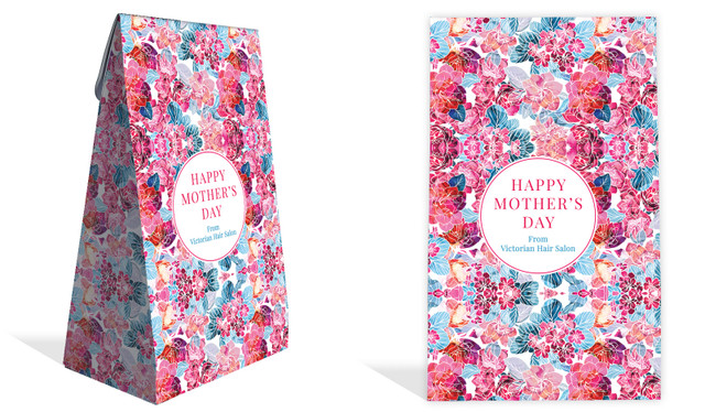 Seamless Floral Mothers Day Personalised Gusset Favour Bag