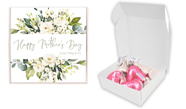 White Roses Mothers Day Personalised Hugs And Kisses Box