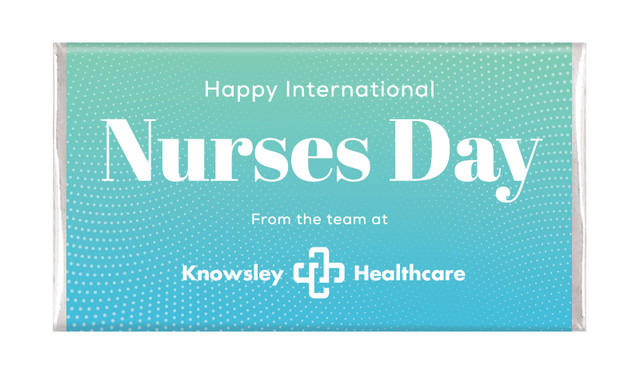 Aqua Blue Nurses Day Personalised Chocolate Bars