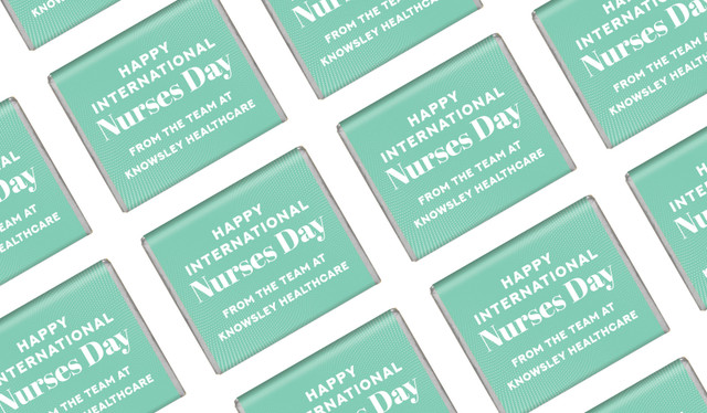 Aqua Blue Nurses Day Personalised Mini Chocolates