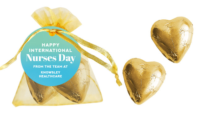 Aqua Blue International Nurses Day Organza Bags With Hearts