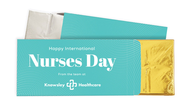 Aqua Blue International Nurses Day Personalised Chocolate Bar In A Box