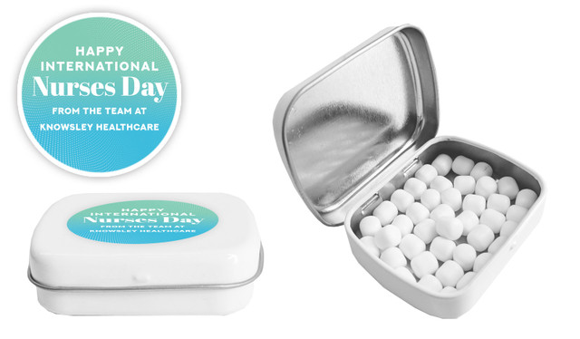 Aqua Blue International Nurses Day Personalised Mint Tins