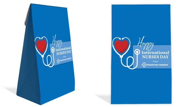 Heart Stethoscope International Nurses Day Personalised Gusset Favour Bag