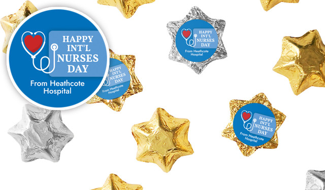 Heart Stethoscope International Nurses Day Personalised Foil Chocolate Stars