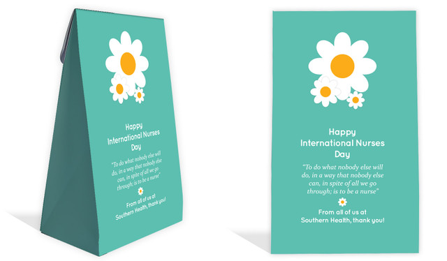 Daisy International Nurses Day Personalised Gusset Favour Bag