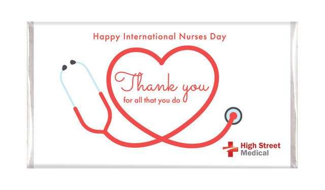 Red Stethoscope Nurses Day Personalised Chocolate Bars