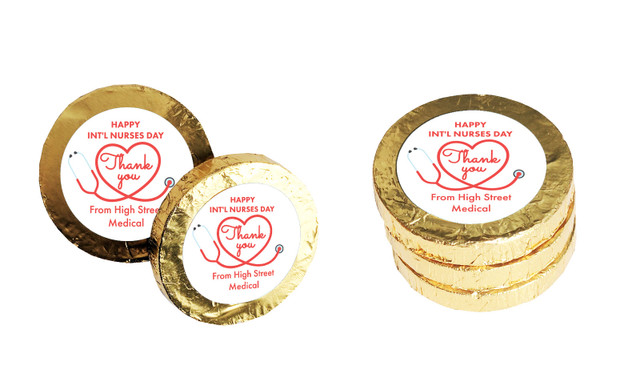 Red Stethoscope Nurses Day Chocolate Coin