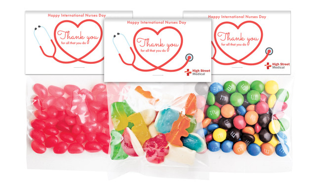 Red Stethoscope International Nurses Day Personalised Lolly Bag With Topper